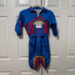 VTG JPI Company Girls Nylon Tracksuit Set Size 4T 90s Y2K Blue Pink Yellow New